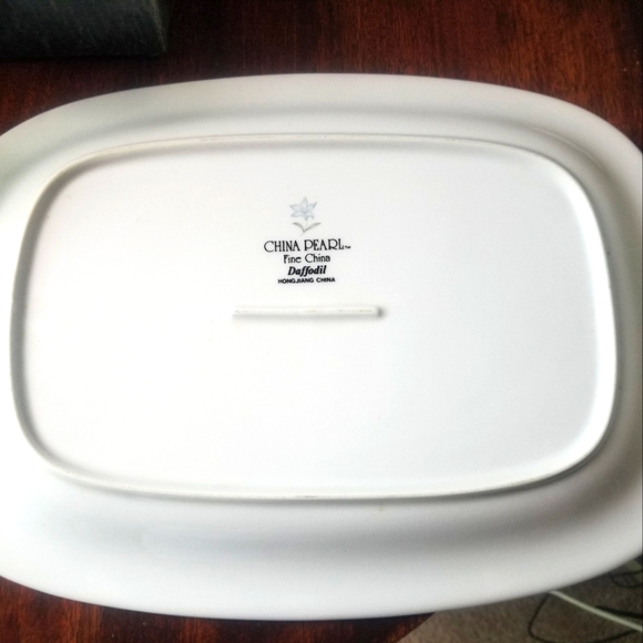 Vintage China Pearl Fine China Daffodil Serving Platter & Bowl - Picture 6 of 8